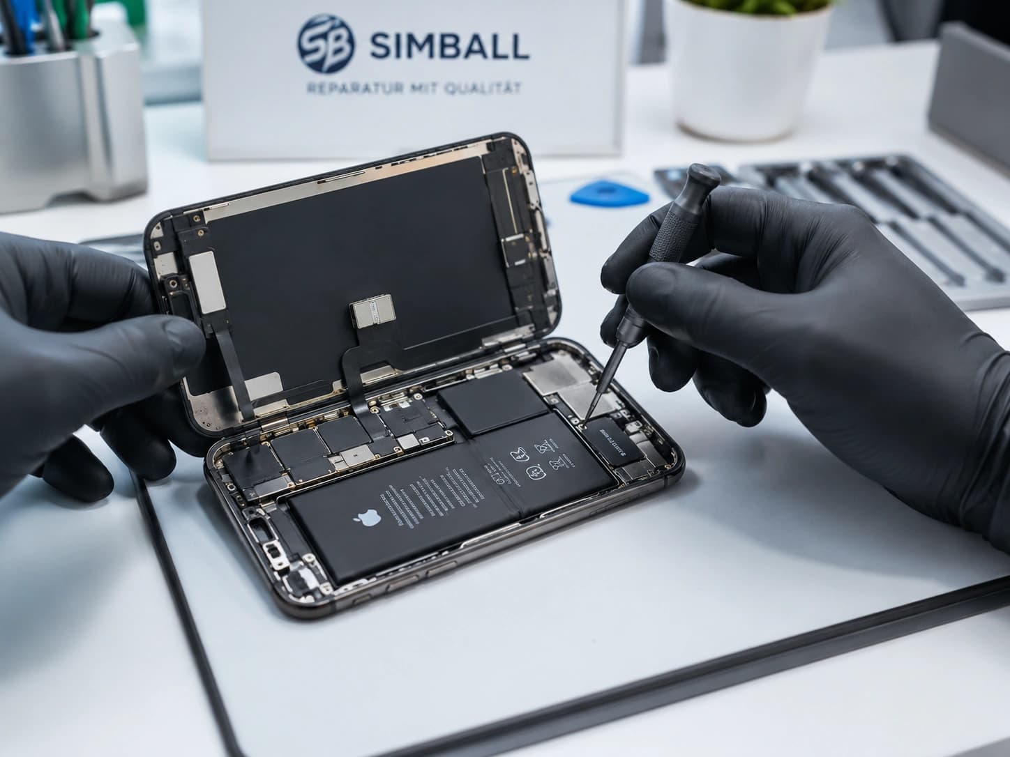Smartphone-Reparatur in der Simball Werkstatt